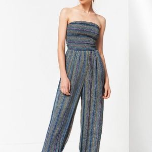 Urban Outfitters Striped Strapless Jumpsuit